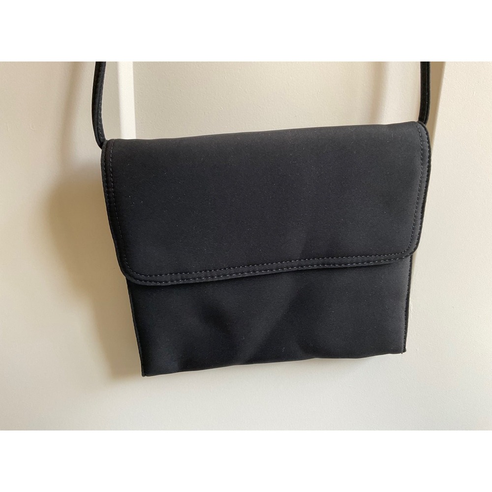 Talbots Evening Travel Crossbody Fabric Bag Purse Black sku6